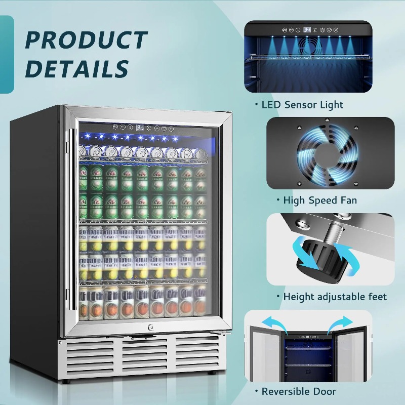 Beverage Refrigerator 24Inch 1 - Wine And Beer Undercounter Fridge ulasan dan harga