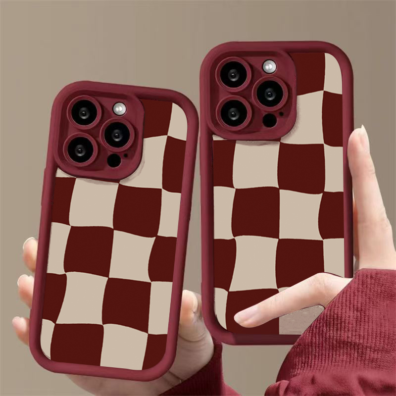 Wine Red Deform Grid Pattern P - Wine & Beer Emporium ulasan dan harga