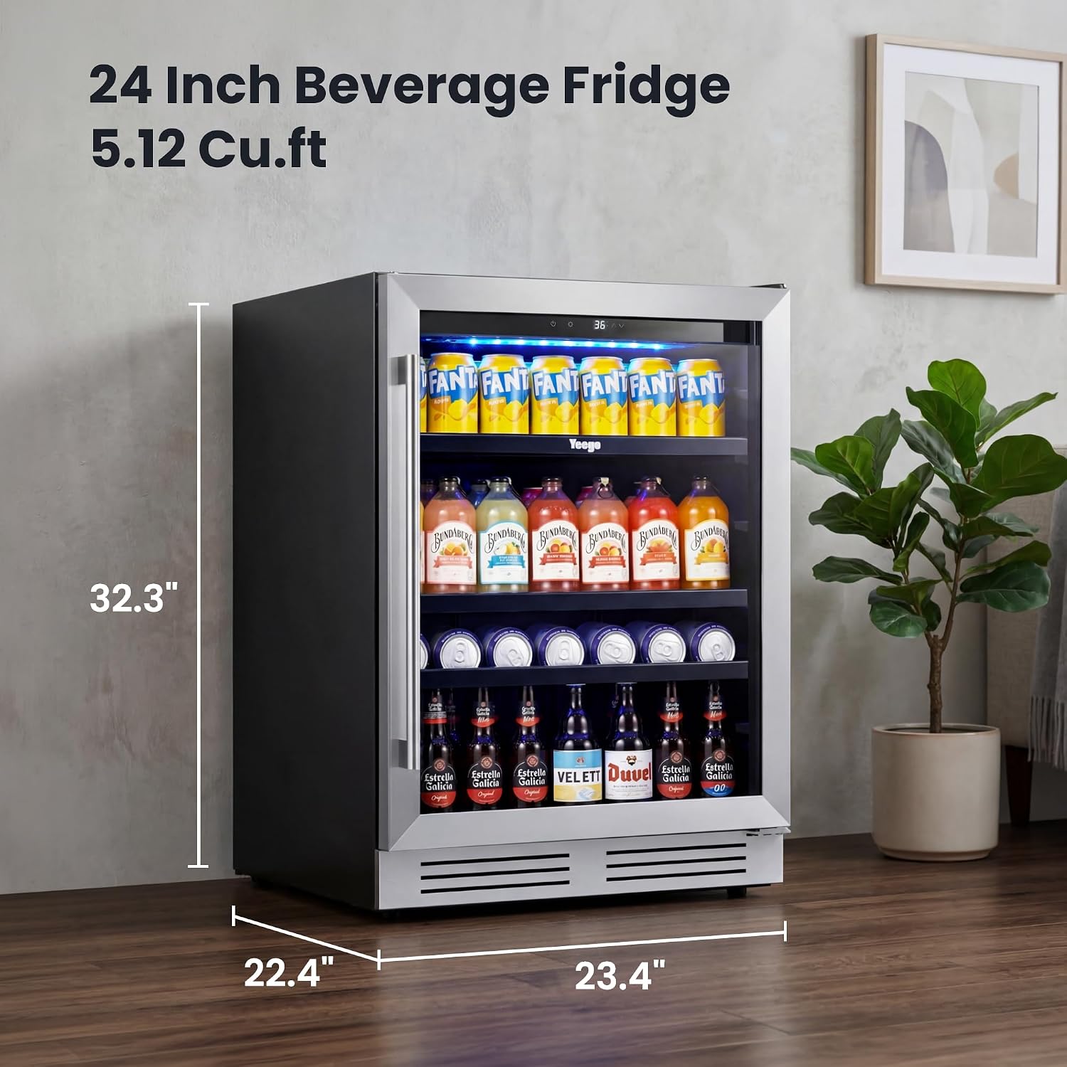 24 Inch Beverage Cooler Fridge - Wine And Beer Undercounter Fridge ulasan dan harga
