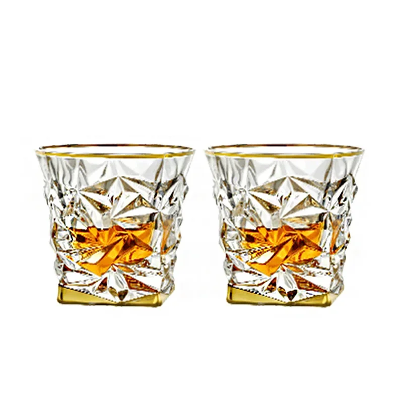 Crystal glass gold-painted whi - Wine Beer Pairing ulasan dan harga