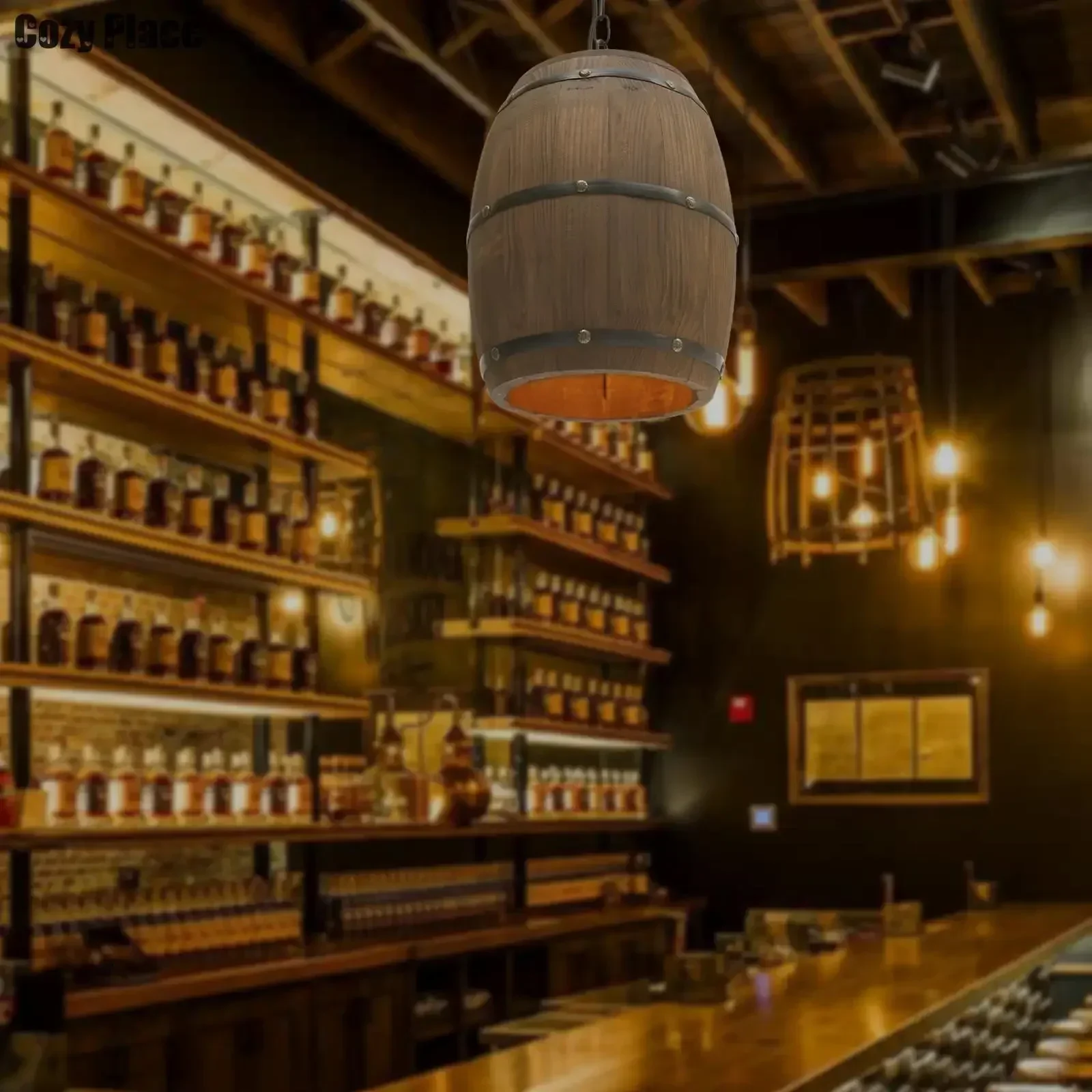 Rustic Lamp Vintage Chandelier - Wine & Beer Emporium ulasan dan harga
